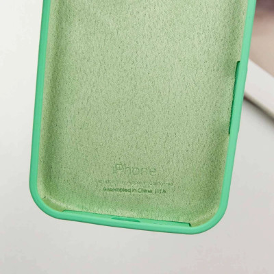 Накладка (з мікрофіброю) Silk Full Protective для iPhone 15 Pro Max- м'ятний