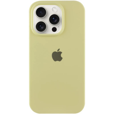 Накладка (з мікрофіброю) Silk Full Protective для iPhone 15 Pro Max- світло-жовтий