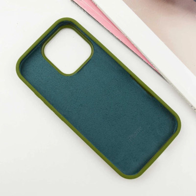 Накладка (з мікрофіброю) Silk Full Protective для iPhone 15 Pro Max- оливковий