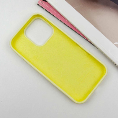 Накладка (з мікрофіброю) Silk Full Protective для iPhone 15 Pro- світло-жовтий
