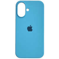 Накладка (з мікрофіброю) Silk Full Protective для iPhone 16- блакитний