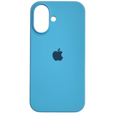 Накладка (з мікрофіброю) Silk Full Protective для iPhone 16- блакитний
