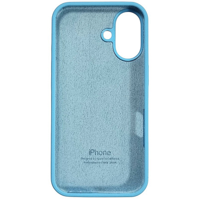 Накладка (з мікрофіброю) Silk Full Protective для iPhone 16- блакитний