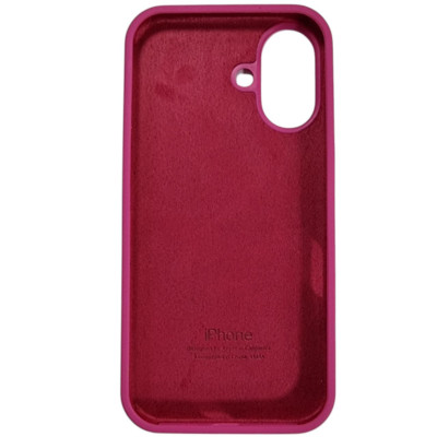Накладка (з мікрофіброю) Silk Full Protective для iPhone 16- малиновий