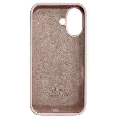 Накладка (з мікрофіброю) Silk Full Protective для iPhone 16- пудровий
