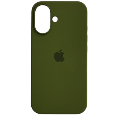 Накладка (з мікрофіброю) Silk Full Protective для iPhone 16- оливковий