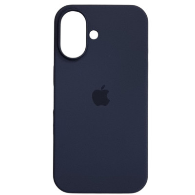 Накладка (з мікрофіброю) Silk Full Protective для iPhone 16- темно-синій