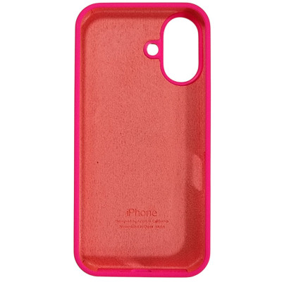 Накладка (з мікрофіброю) Silk Full Protective для iPhone 16- яскраво-рожевий
