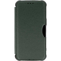 Чохол-книжка GETMAN Razor Carbon шкіряний для Samsung A06- зелений