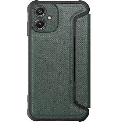 Чохол-книжка GETMAN Razor Carbon шкіряний для Samsung A06- зелений