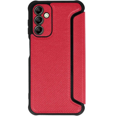 Чохол-книжка GETMAN Razor Carbon шкіряний для Samsung A25 5G- червоний