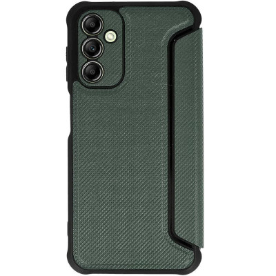Чохол-книжка GETMAN Razor Carbon шкіряний для Samsung A35- зелений