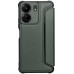 Чохол-книжка GETMAN Razor Carbon шкіряний для Xiaomi Redmi 13C 4G / Poco C65- зелений