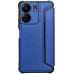 Чохол-книжка GETMAN Razor Carbon шкіряний для Xiaomi Redmi 13C 4G / Poco C65- синій