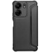 Чохол-книжка GETMAN Razor Carbon шкіряний для Xiaomi Redmi 13C 4G / Poco C65- чорний