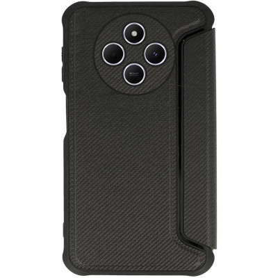 Чохол-книжка GETMAN Razor Carbon шкіряний для Xiaomi Redmi 14C / Redmi A4 / Poco C75- чорний