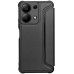 Чохол-книжка GETMAN Razor Carbon шкіряний для Xiaomi Redmi Note 13 Pro 4G / Poco M6 Pro 4G / Redmi Note 14s- чорний