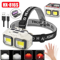 Ліхтарик налобний HX-816S-2COB (white+red), Motion Sensor, ЗП Type-C, 1х18650 Ліхтарик налобний HX-816S-2COB (white+red), Motion Sensor, ЗП Type-C, 1х18650