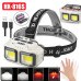 Ліхтарик налобний HX-816S-2COB (white+red), Motion Sensor, ЗП Type-C, 1х18650