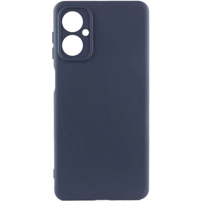 Накладка (з мікрофіброю) Silicone Cover Lakshmi Full Camera для Motorola Moto G55- темно-синій