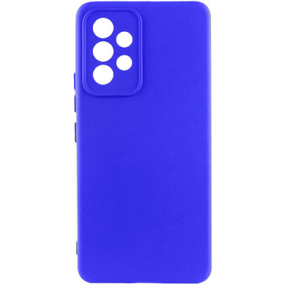 Накладка (з мікрофіброю) Silicone Cover Lakshmi Full Camera для Samsung A52 / A52s- ультра-синій
