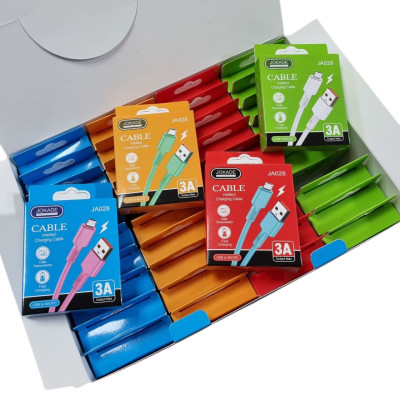 USB кабель Jokade JA028 Micro USB Silicone 3A Smart charging (Box 40шт / Mix)