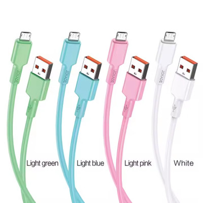 USB кабель Jokade JA028 Micro USB Silicone 3A Smart charging (Box 40шт / Mix)