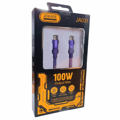 USB-C кабель Jokade JA031 SHUWU Type-C to Type-C PD100W Smart Power-Off fast charging data cable (1.2m)- фіолетовий