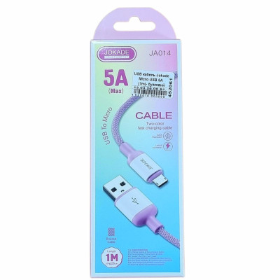 USB кабель Jokade JA014 NAIXUE Micro USB 5A Fast Charging (1m)- бузковий