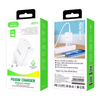 Мережевий зарядний пристрій Jokade JB079 AOYUAN PD35W / USB-C- білий Мережевий зарядний пристрій Jokade JB079 AOYUAN PD35W / USB-C- білий