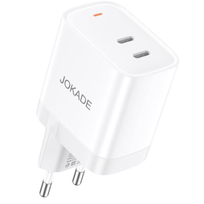 Мережевий зарядний пристрій Jokade JB083 RONGNAN PD30W / 2USB-C- білий Мережевий зарядний пристрій Jokade JB083 RONGNAN PD30W / 2USB-C- білий