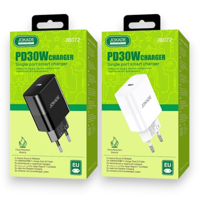 Мережевий зарядний пристрій Jokade JB072 LIUBO (PD30W / USB-C)- чорний