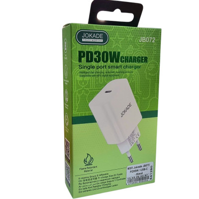 Мережевий зарядний пристрій Jokade JB072 LIUBO (PD30W / USB-C)- білий Мережевий зарядний пристрій Jokade JB072 LIUBO (PD30W / USB-C)- білий