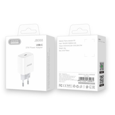 Мережевий зарядний пристрій Jokade JB068 ZHUOBANG PD27W / USB-C- білий