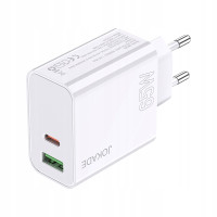 Мережевий зарядний пристрій Jokade JB045 HUANSU PD65W (USB-A+USB-C)- білий Мережевий зарядний пристрій Jokade JB045 HUANSU PD65W (USB-A+USB-C)- білий