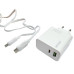 Мережевий зарядний пристрій Jokade JB046 LISI PD65W (USB-A+USB-C) + кабель Type-C to Type-C- білий