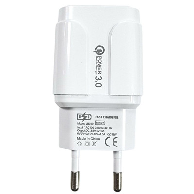 Мережевий зарядний пристрій Jokade JB019 HUITU QC3.0 18W- білий