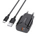 Мережевий зарядний пристрій Jokade JB020 HAOQIANG (QC3.0 18W)+ USB кабель Type-C- чорний
