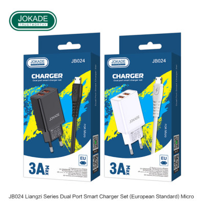 Мережевий зарядний пристрій Jokade JB024 Liangzi (3A / 2USB-A)+ USB кабель Micro- чорний