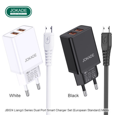 Мережевий зарядний пристрій Jokade JB024 Liangzi (3A / 2USB-A)+ USB кабель Micro- чорний