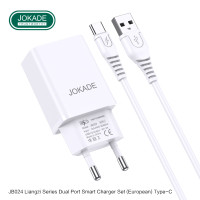 Мережевий зарядний пристрій Jokade JB024 Liangzi (3A / 2USB-A)+ USB кабель Type-C- білий