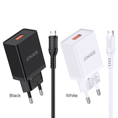 Мережевий зарядний пристрій Jokade JB048 MIGAO (3A / USB-A)+ USB кабель Micro- білий