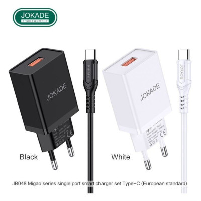 Мережевий зарядний пристрій Jokade JB048 MIGAO (3A / USB-A)+ USB кабель Type-C- білий