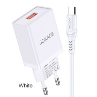 Мережевий зарядний пристрій Jokade JB048 MIGAO (3A / USB-A)+ USB кабель Type-C- білий Мережевий зарядний пристрій Jokade JB048 MIGAO (3A / USB-A)+ USB кабель Type-C- білий
