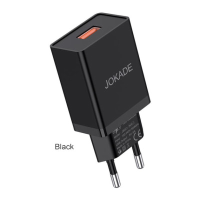 Мережевий зарядний пристрій Jokade JB021 LEISA (5A / USB-A)- чорний