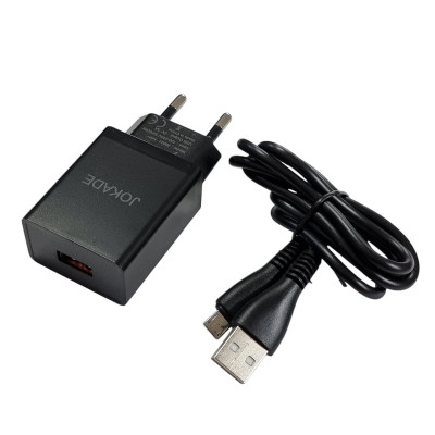 Мережевий зарядний пристрій Jokade JB022 CHANGYU (5A / USB-A)+ USB кабель Micro- чорний