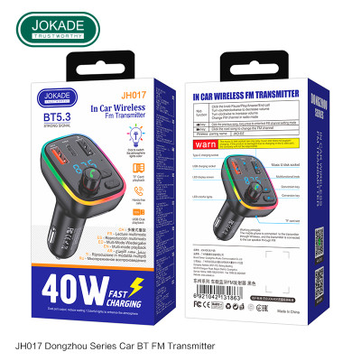 FM модулятор (трансмітер) Jokade JH017 DONGZHOU PD40W BT5.3 FM модулятор (трансмітер) Jokade JH017 DONGZHOU PD40W BT5.3