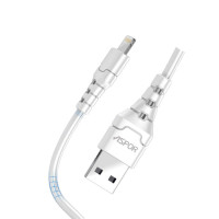 USB кабель Aspor A101 Lightning Fast Charge 3A/1м- білий