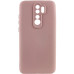Накладка (з мікрофіброю) GETMAN Liquid Silk Full Camera для Xiaomi Redmi Note 8 Pro- рожевий пісок