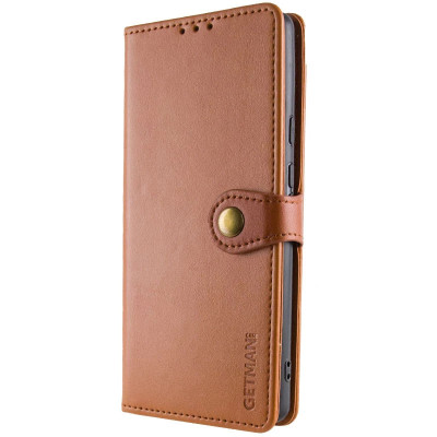 Чохол-книжка GETMAN Gallant шкіряний для Xiaomi Redmi Note 14 4G (UA/Europe)- коричневий Чохол-книжка GETMAN Gallant шкіряний для Xiaomi Redmi Note 14 4G (UA/Europe)- коричневий